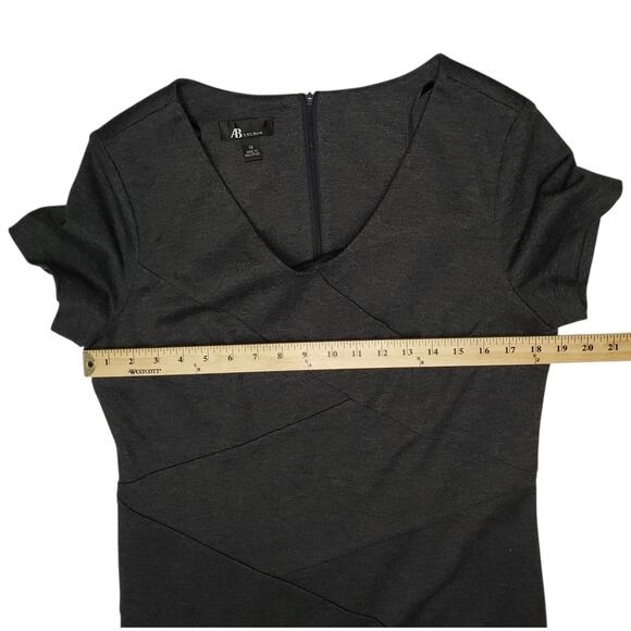 AB Studio Dress 14 Heather Charcoal Stretch Knit Work to Weekend - Picture 3 of 12